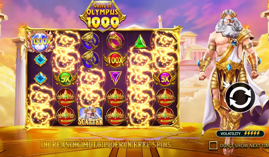 Gates of Olympus 1000 – 96.5% RTP (Pragmatic Play)